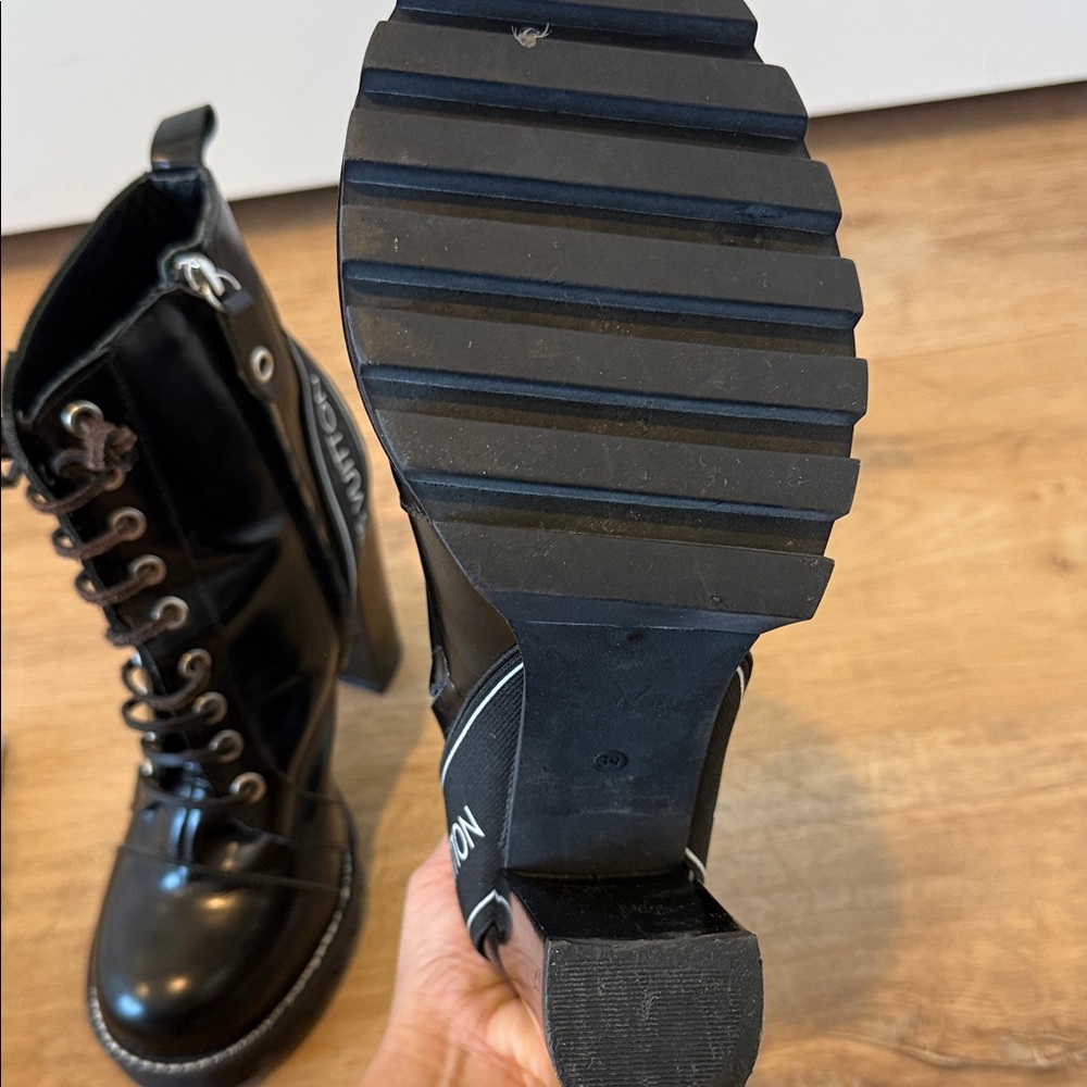 Louis Vuitton Black Patent Leather Combat Boots - Picture 11 of 15